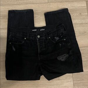 Old navy high rise slouchy straight black jeans